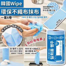 韓國 Wipe 環保不織布抹布 (1套6卷)