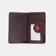 [美國代購] COACH Medium Corner Zip Wallet - COLOR: Silver/Wine