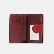 [美國代購] COACH Medium Corner Zip Wallet - COLOR: Gold/1941 Red