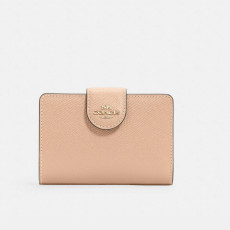 [美國代購] COACH Medium Corner Zip Wallet - COLOR: Gold/Taupe