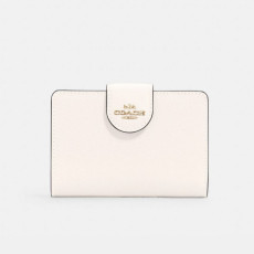 [美國代購] COACH Medium Corner Zip Wallet - COLOR: Gold/Chalk