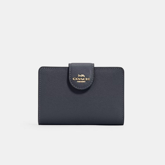 [美國代購] COACH Medium Corner Zip Wallet - COLOR: Gold/Midnight