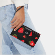 [美國代購] COACH Tech Wallet With Wild Strawberry Print - COLOR: Silver/Black Multi