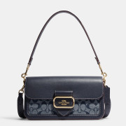 [美國代購] COACH Morgan Shoulder Bag In Signature Chambray - Gold/Denim Multi