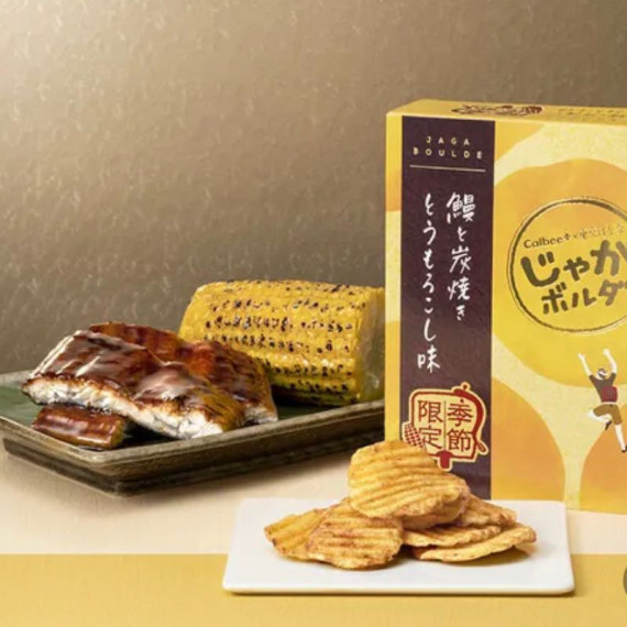 [日本直送] Calbee+ x Tokyo Banana 鰻魚炭燒栗米厚切薯片 4袋入