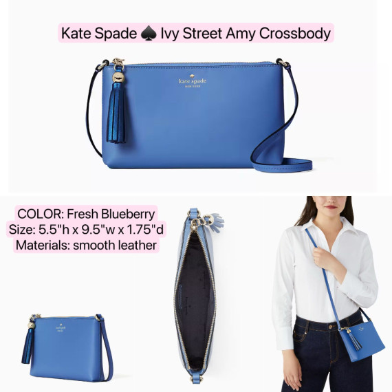 [美國代購] Kate Spade ♠️ Ivy Street Amy Crossbody - Fresh Blueberry