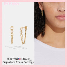 美國代購  COACH Signature Chain Earrings COLOR: GOLD