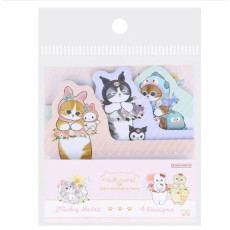 [日本直送] 日本製 Mofusand x Sanrio 模切memo pack - 優雅的花朵圖案