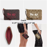 [美國代購] 2023年Black Friday 優惠 COACH Corner Zip Wristlet in Signature Canvas with Horse and Sleigh