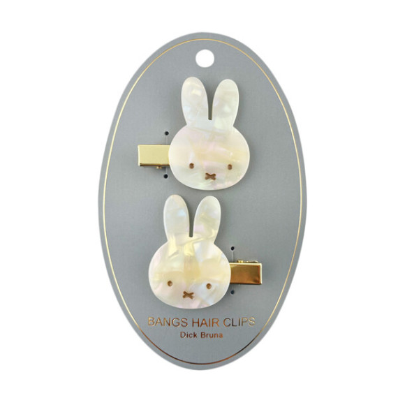 [日本直送] Miffy 白色大理石Die Cut 瀏海髮夾 [現貨]