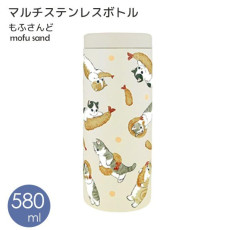 [日本直送] Mofusand 多功能大容量不鏽鋼保溫瓶 580ml - 炸蝦貓 [現貨]