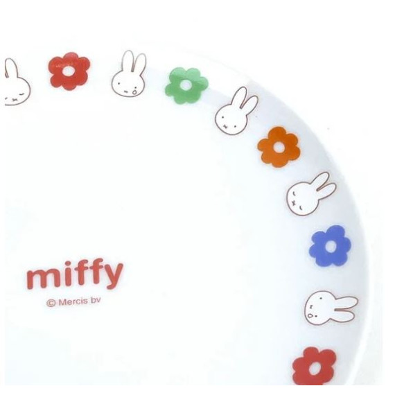 [日本直送] 日本製 Miffy 花朵系列陶瓷製圈形碟 16cm - 彩色