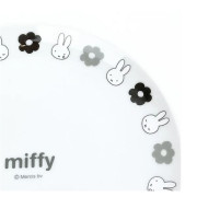 [日本直送] 日本製 Miffy 花朵系列陶瓷製圈形碟 16cm - 黑白