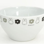 [日本直送] 日本製 Miffy 花朵系列陶瓷製高身碗 11.5cm - 黑白