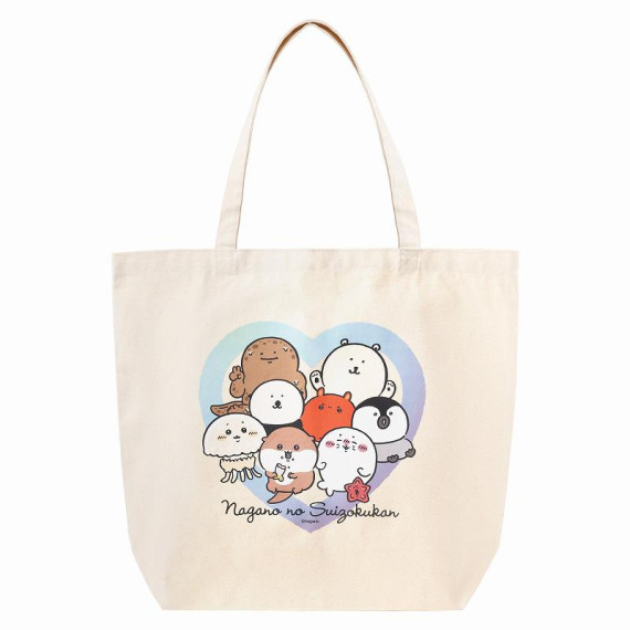 預購24/1新商品~[日本直送] Nagano 長野水族館系列 大Tote Bag （心型）